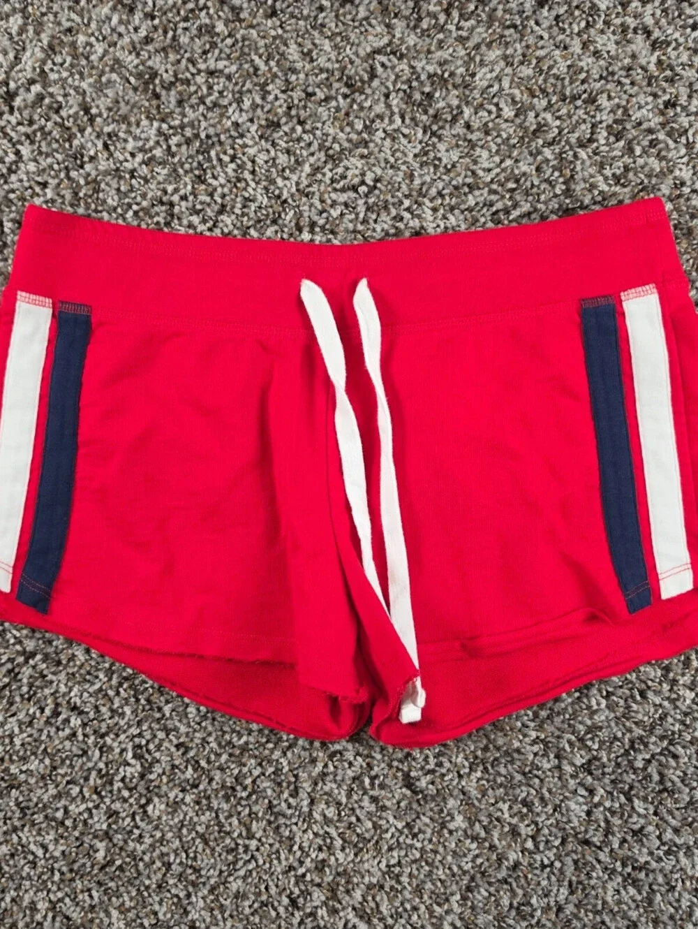 Vintage Y2K Mossimo Supply Womens Sz S Sweatshorts Shorts Red Blue White Stripe